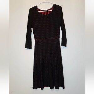 Nina Leonard Elegant Black and Red Women's Dress XL